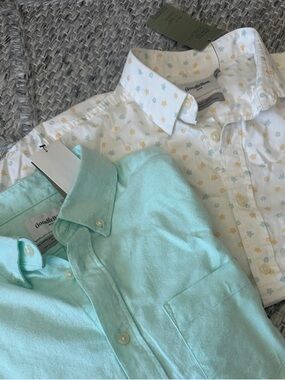 Goodfellow & Co Mint Green Button-Down and White Star Print Shirt Set